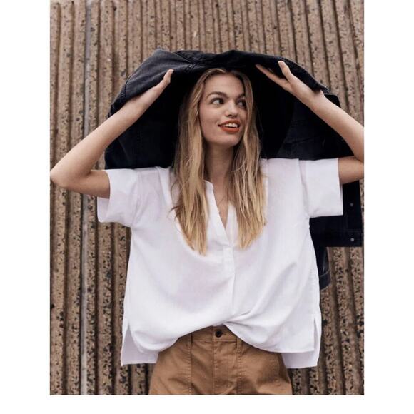 Madewell Responsible Lakeline Popover Shirt in Lakehouse Size Medium - Picture 1 of 6